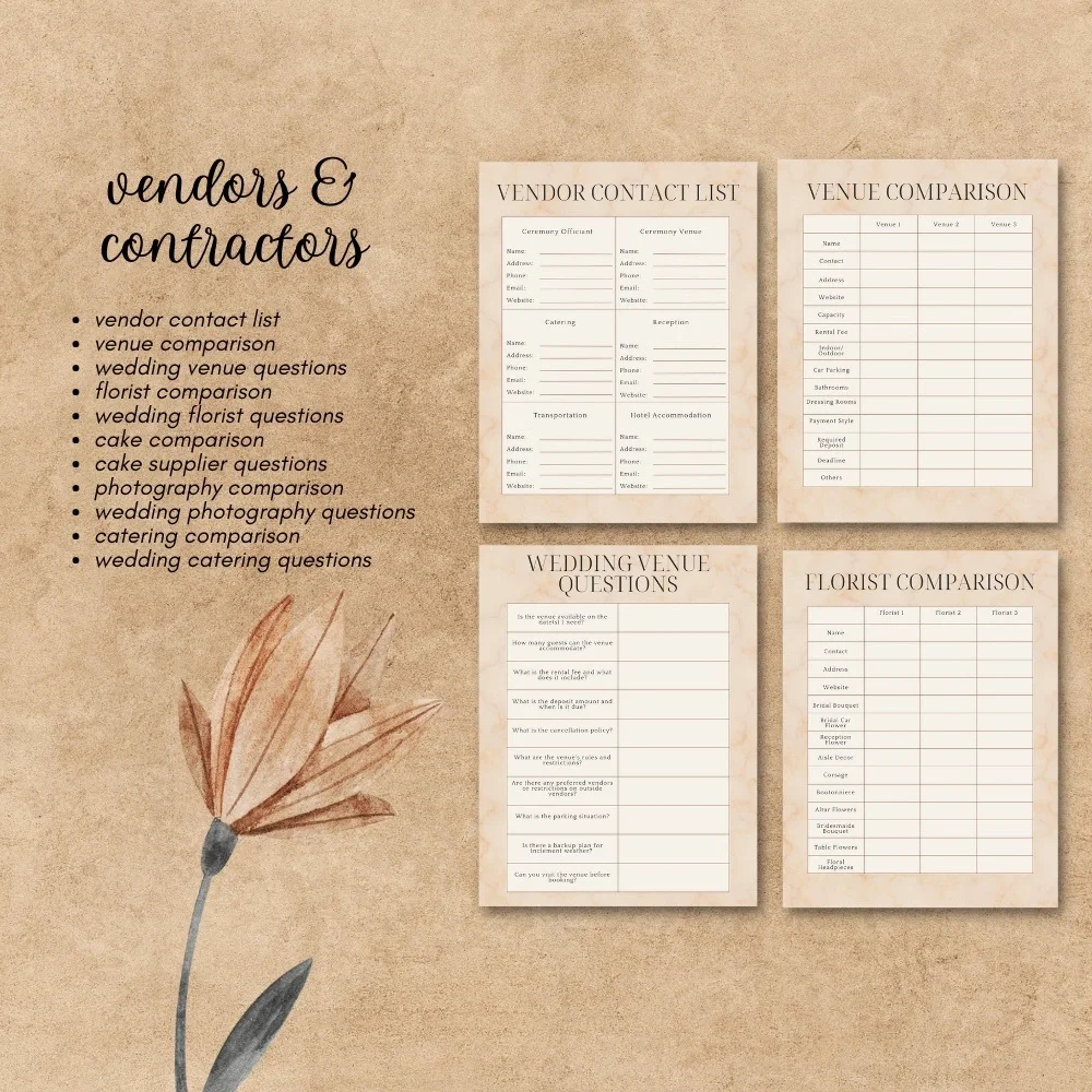 Wedding Planner Instant Download